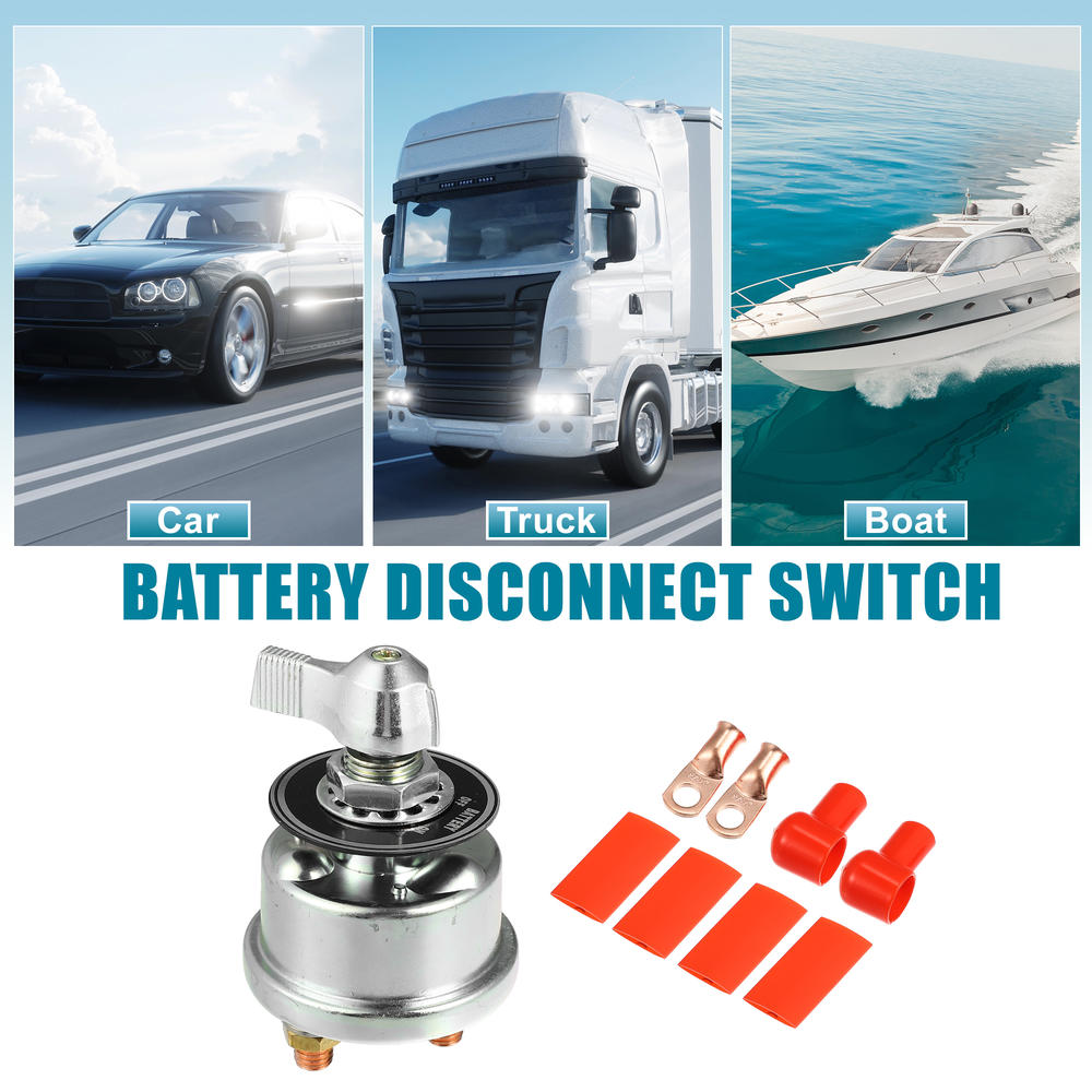 Unique Bargains Battery Disconnect Switch 12V-48V Battery Cut Off Switch for Car RV (Set of 1)