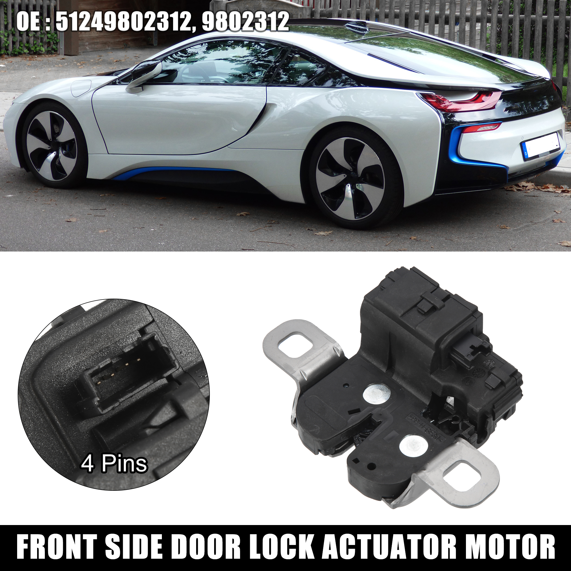 Unique Bargains Trunk Lift Latch Tailgate Lock Actuator 9802312 for BMW Plastic Metal Black