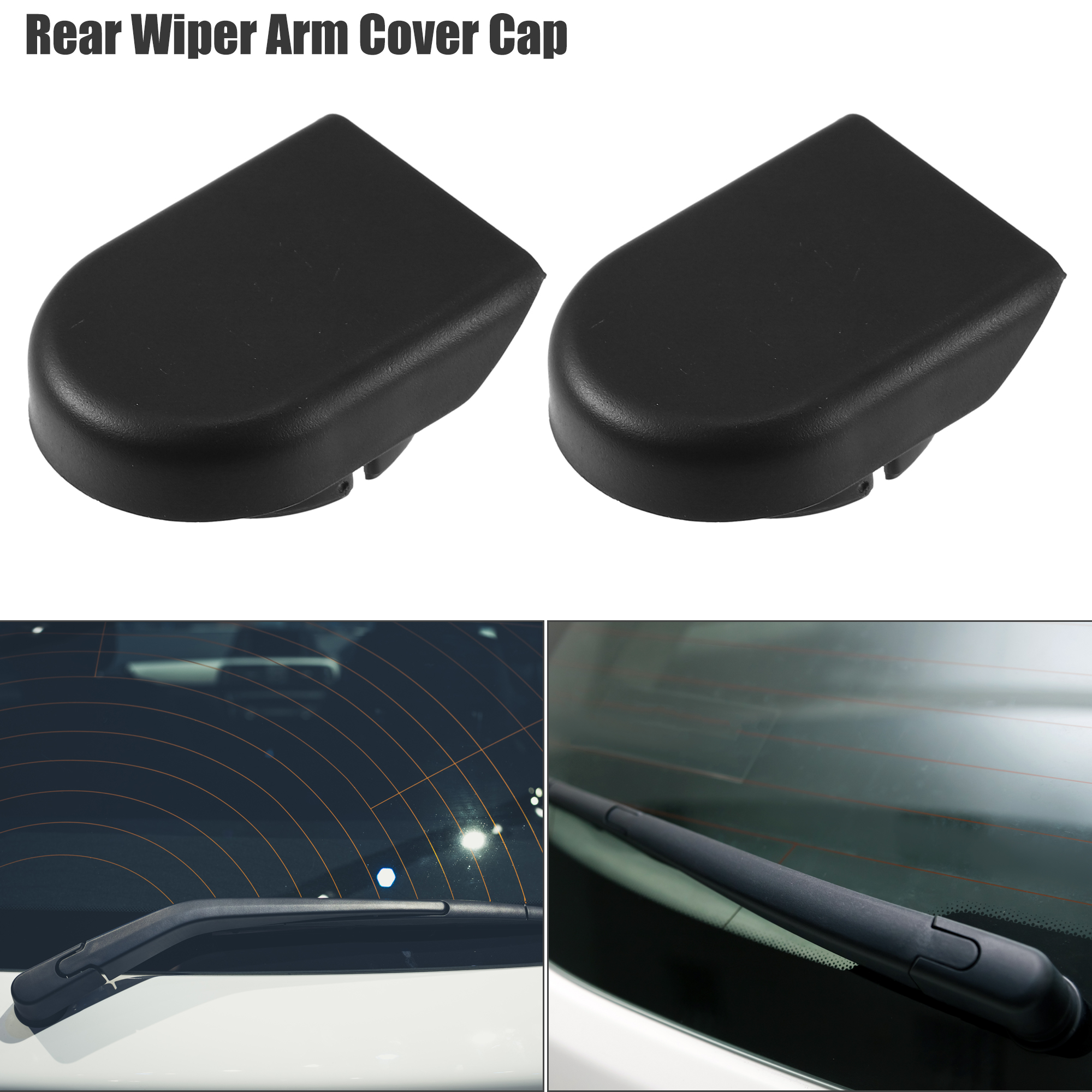 Unique Bargains 2 Pcs Car Rear Windshield Wiper Arm Nut Cover Cap Fit for Mazda 5 CX-5 Black