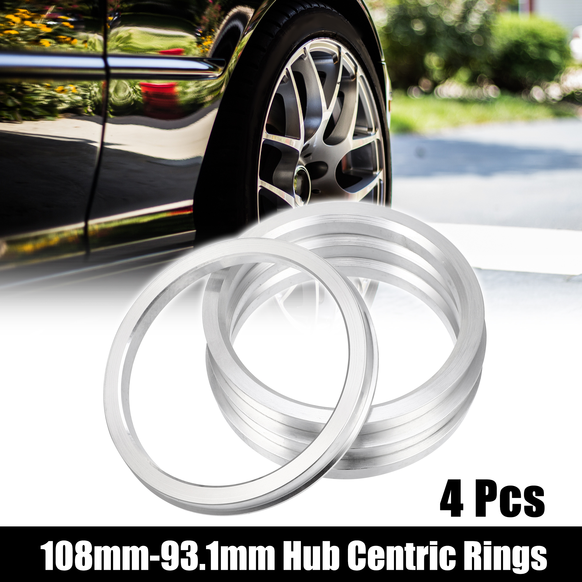 Unique Bargains 4 Pcs OD 108mm to ID 93.1mm Auto Hub Centric Rings Wheel Bore Center Spacer