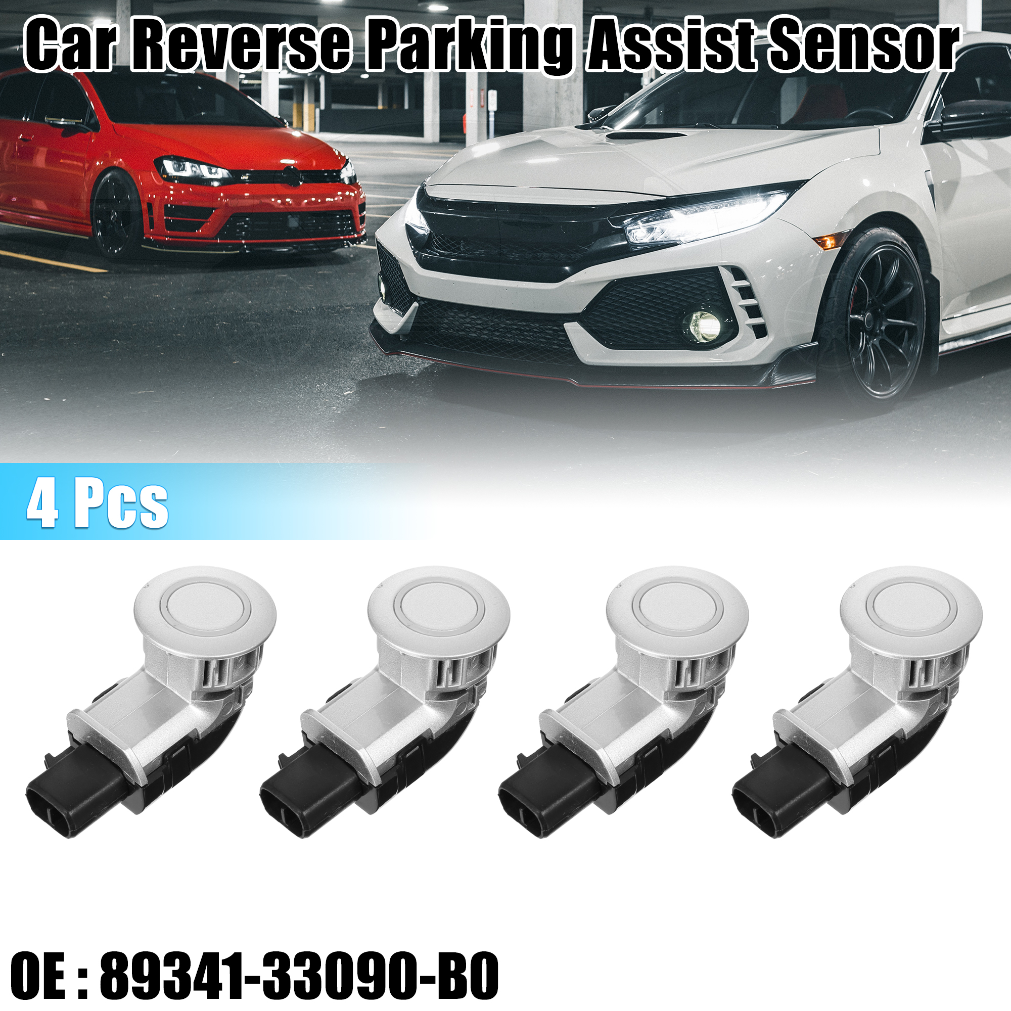Unique Bargains 4 Pcs Reverse Parking Assist Sensor for Toyota Corolla E120 01-07 89341-33090-B0