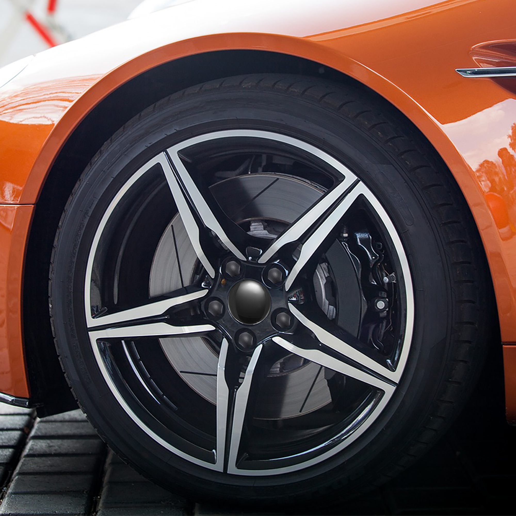 Unique Bargains Wheel Tyre Center Hub Caps Cover Kit w/ Lug Nut Cover for Tesla Model 3 Y S x