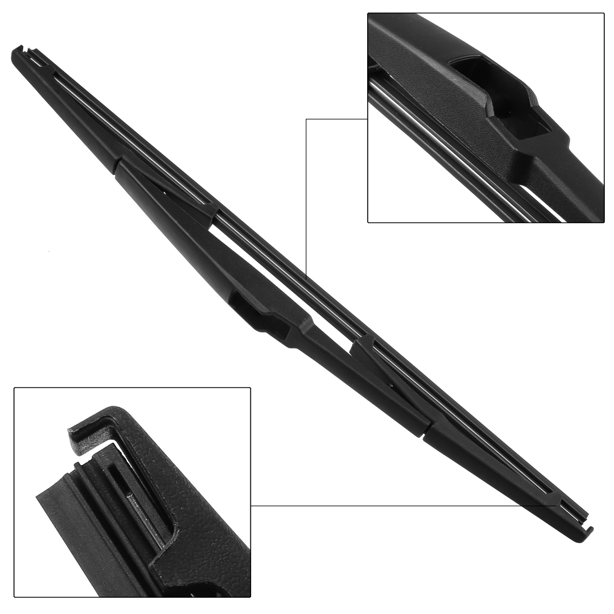 Unique Bargains 360mm 14" Rear Windshield Wiper Blades for Toyota Rubber Plastic Black