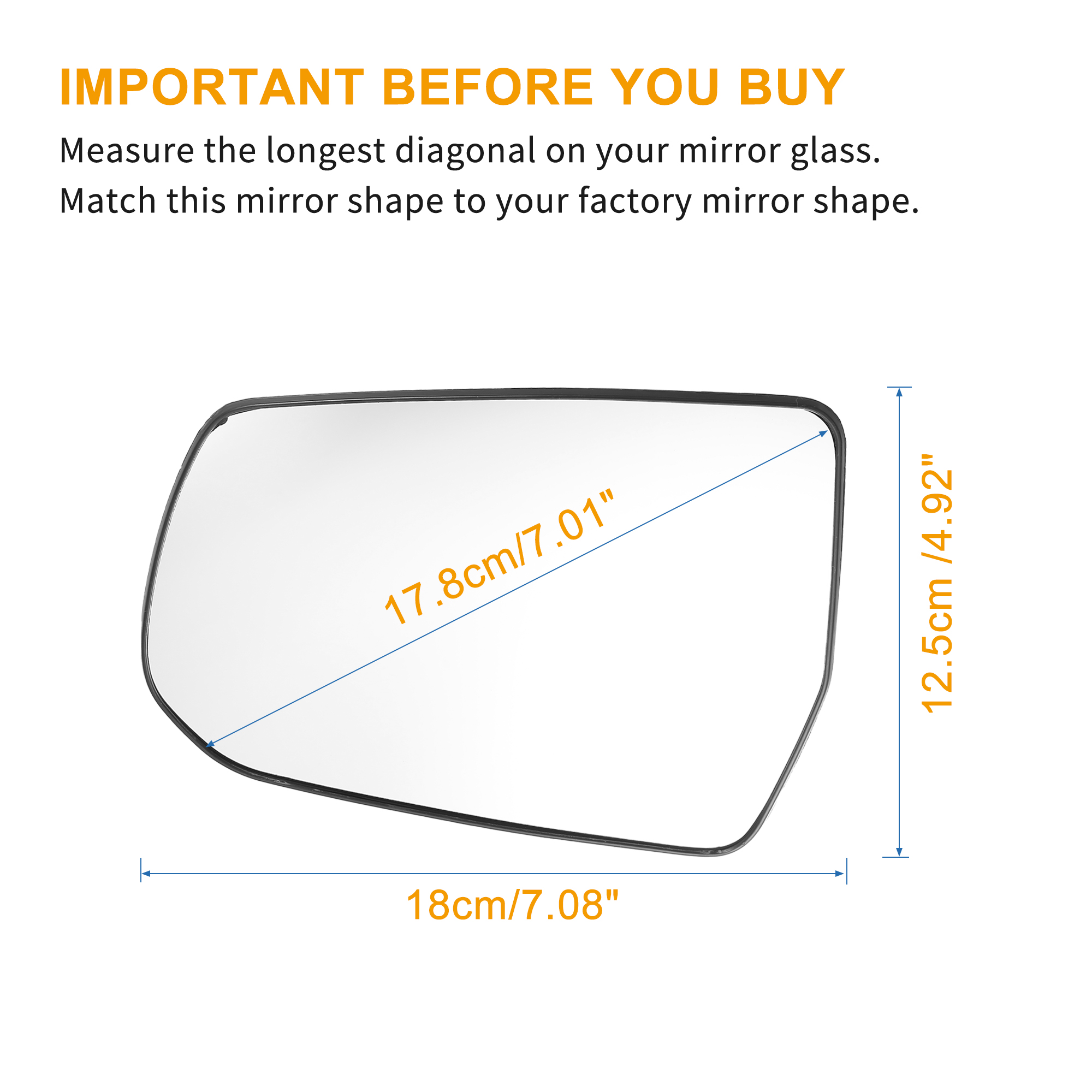 Unique Bargains Car Rearview Left Driver Side Heated Mirror Glass for Chevrolet Malibu 16-20