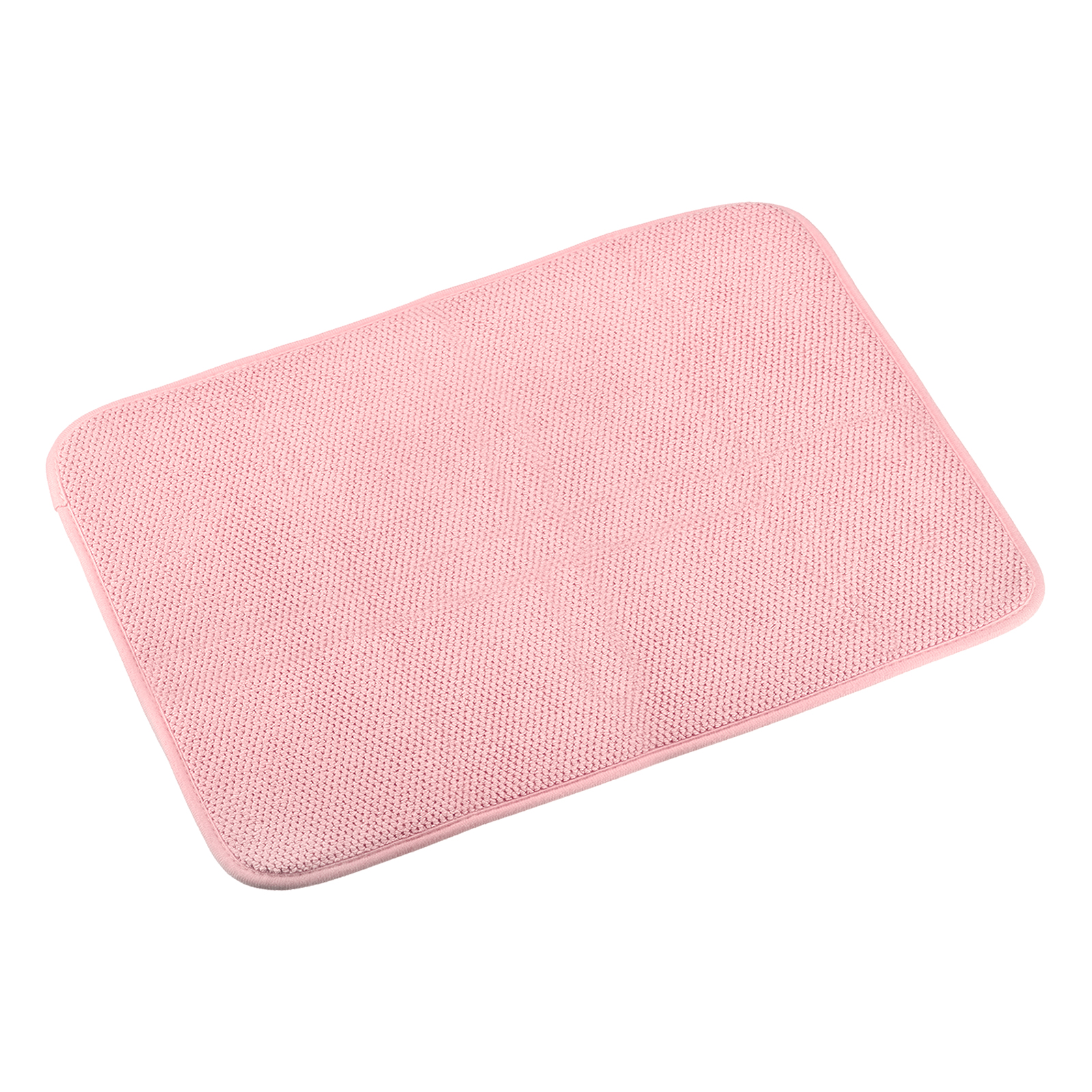 Unique Bargains Microfiber Dish Drying Mat Kitchen Sink Drainer Tea Towel-Pink Red