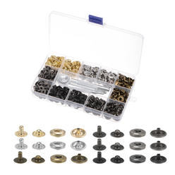 Unique Bargains 120 Sets Snap Fasteners Kit 6 Colors with 4 Setter Tools & Box for Clothing