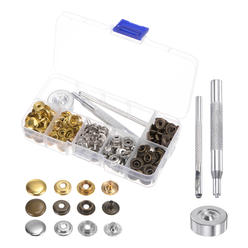 Unique Bargains 2 Boxes 45 Sets/Box Snap Fasteners Kit with 3 Setter Tools & Storage Box