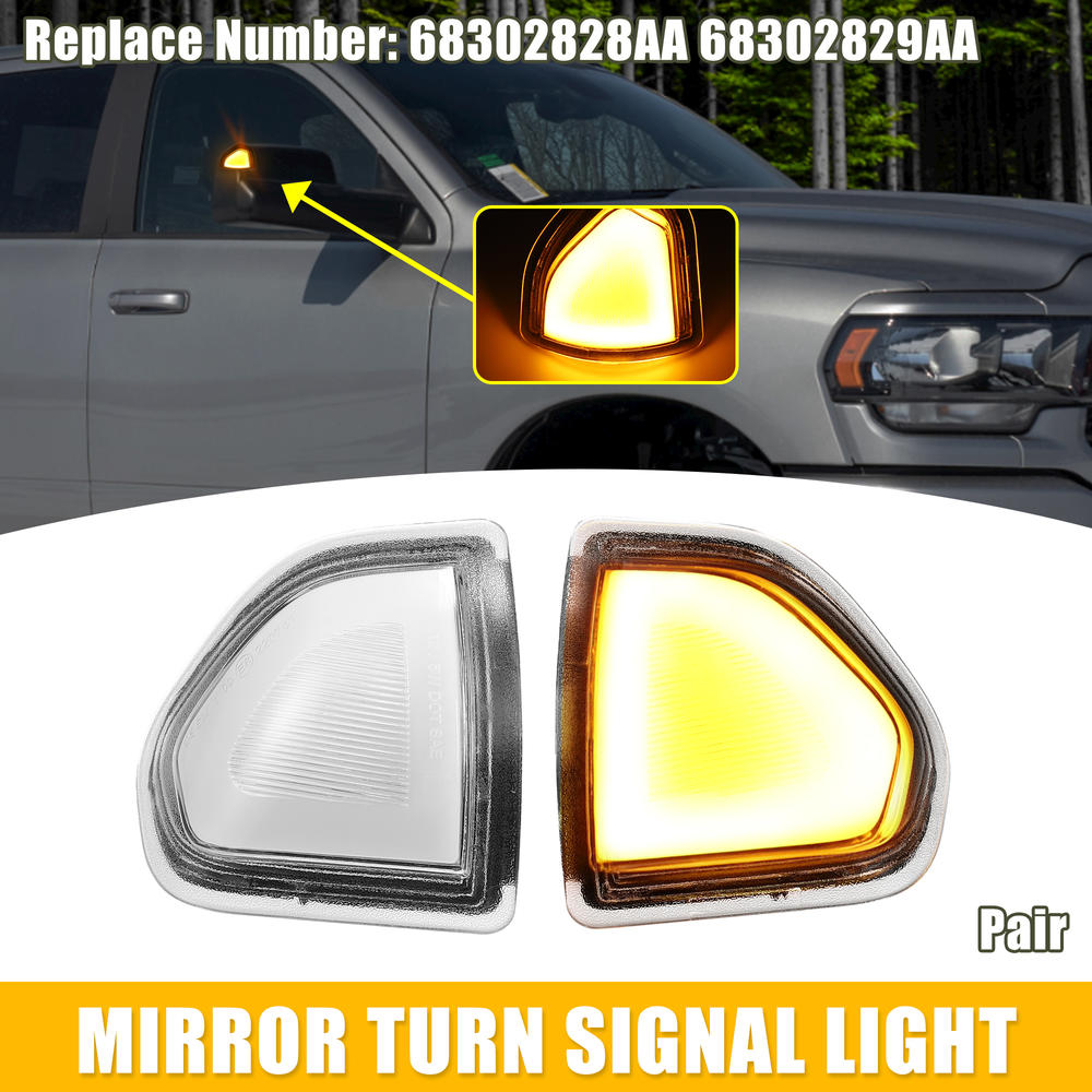 Unique Bargains 1 Pair Car LED Mirror Turn Signal Light 68302828AA 68302829AA for Dodge for Ram