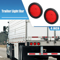 Unique Bargains 2 Pcs 4" 12 LED Red Trailer Tail Light Surface Mount Waterproof Truck Trailer