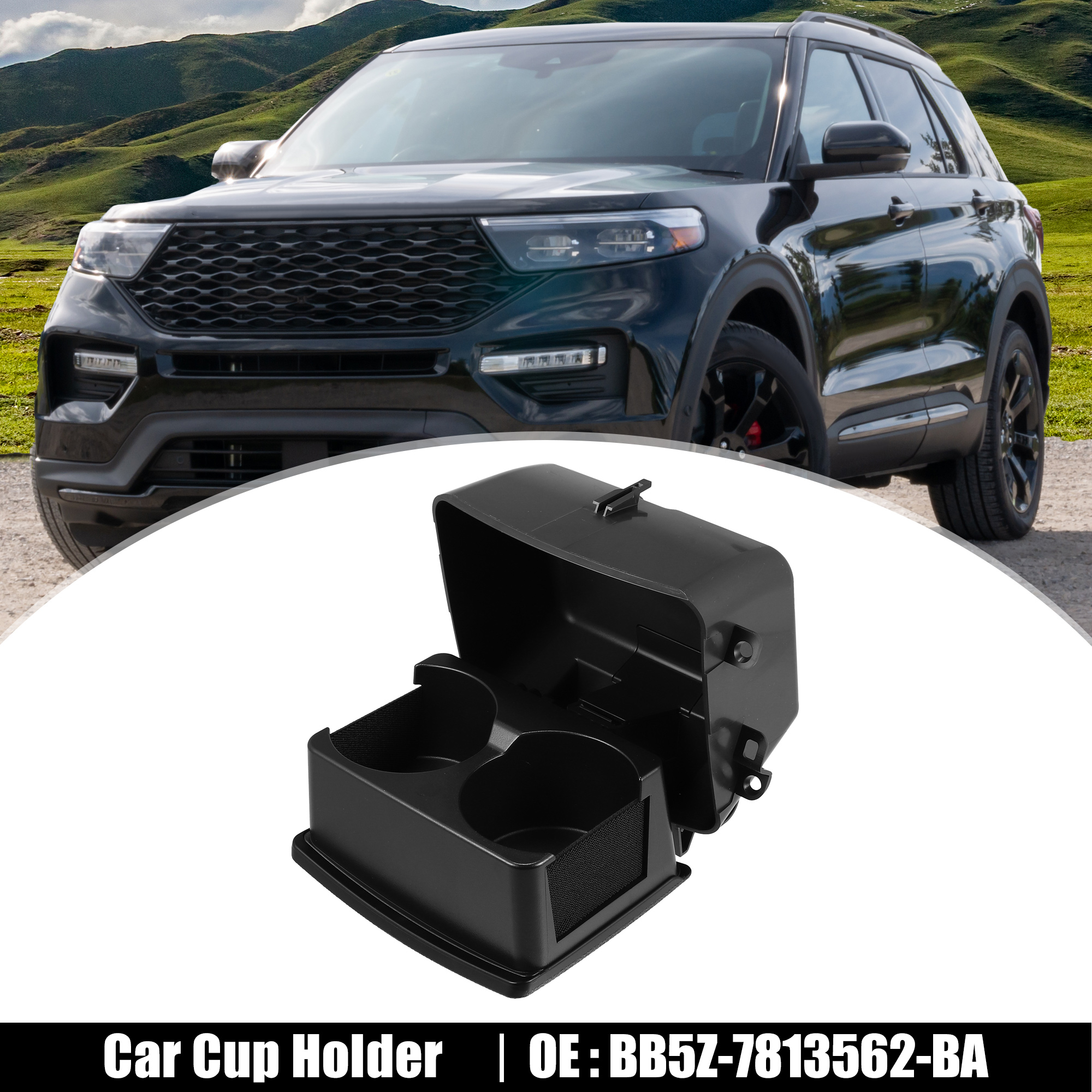 Unique Bargains Car Rear Seat Cup Holder Black BB5Z-7813562-BA for Ford Explorer 2011-2015
