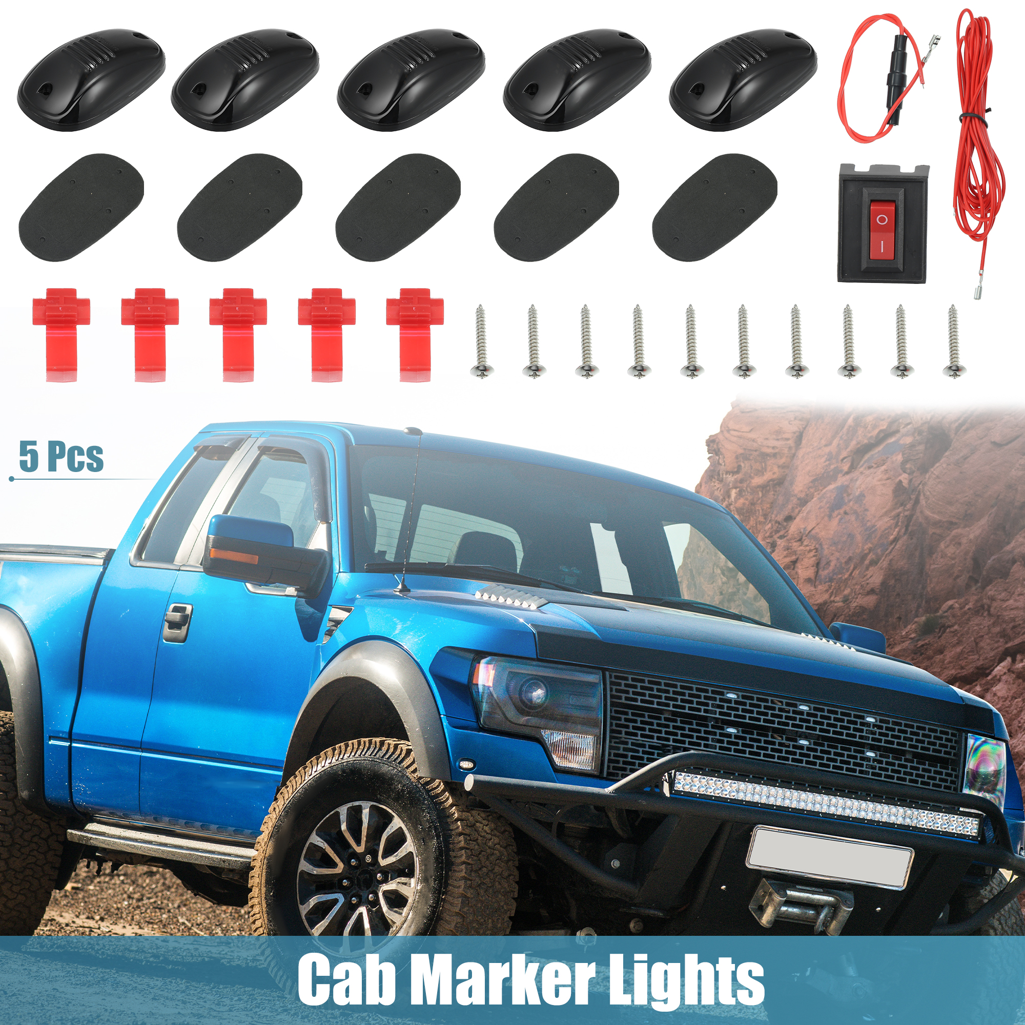 Unique Bargains 5pcs 12 LED White Cab Roof Top Clearance Marker Lights Running Lamp for Ram 2500