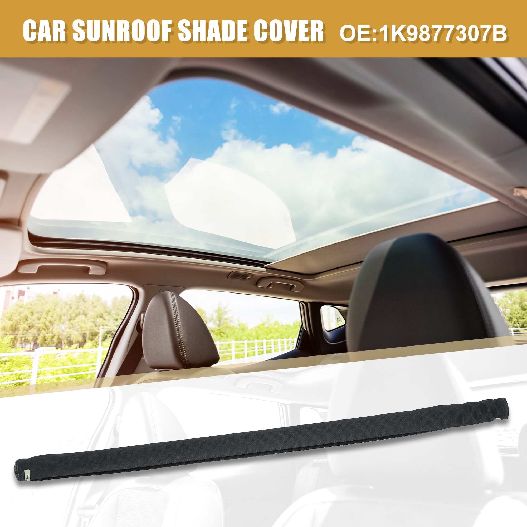 Unique Bargains Car Cloth Sunroof Shade Cover Corn 1K9877307B for Volkswagen Q5 Black 1 Pcs
