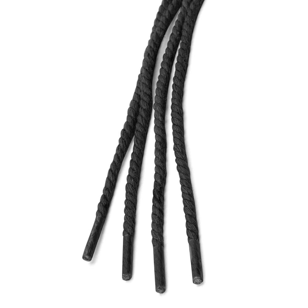 Unique Bargains 2 Pairs Round Rope Waterproof Braided Waxed Shoelaces for Casual Dress Boots Shoes Black 120 cm/47.2"