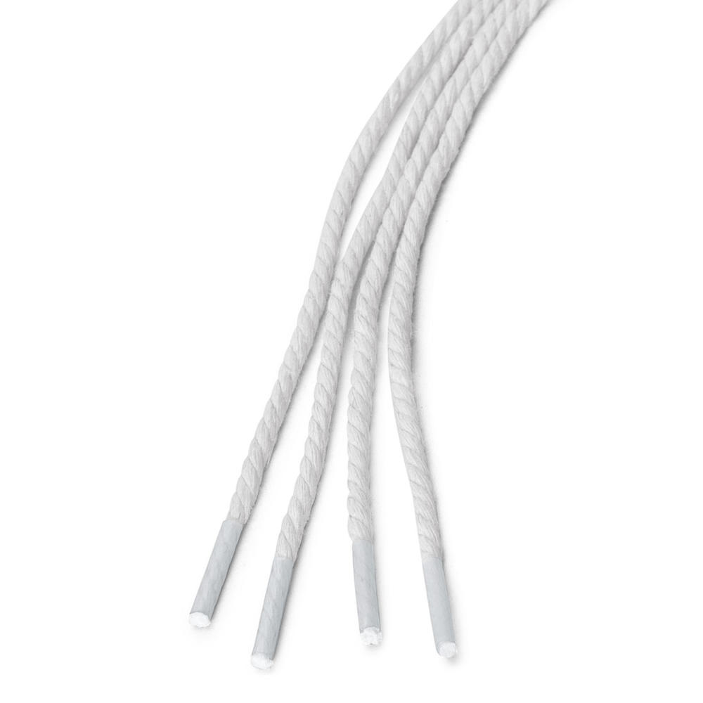 Unique Bargains 2 Pairs Round Rope Waterproof Braided Waxed Shoelaces for Casual Dress Boots Shoes White 100 cm/39.5"