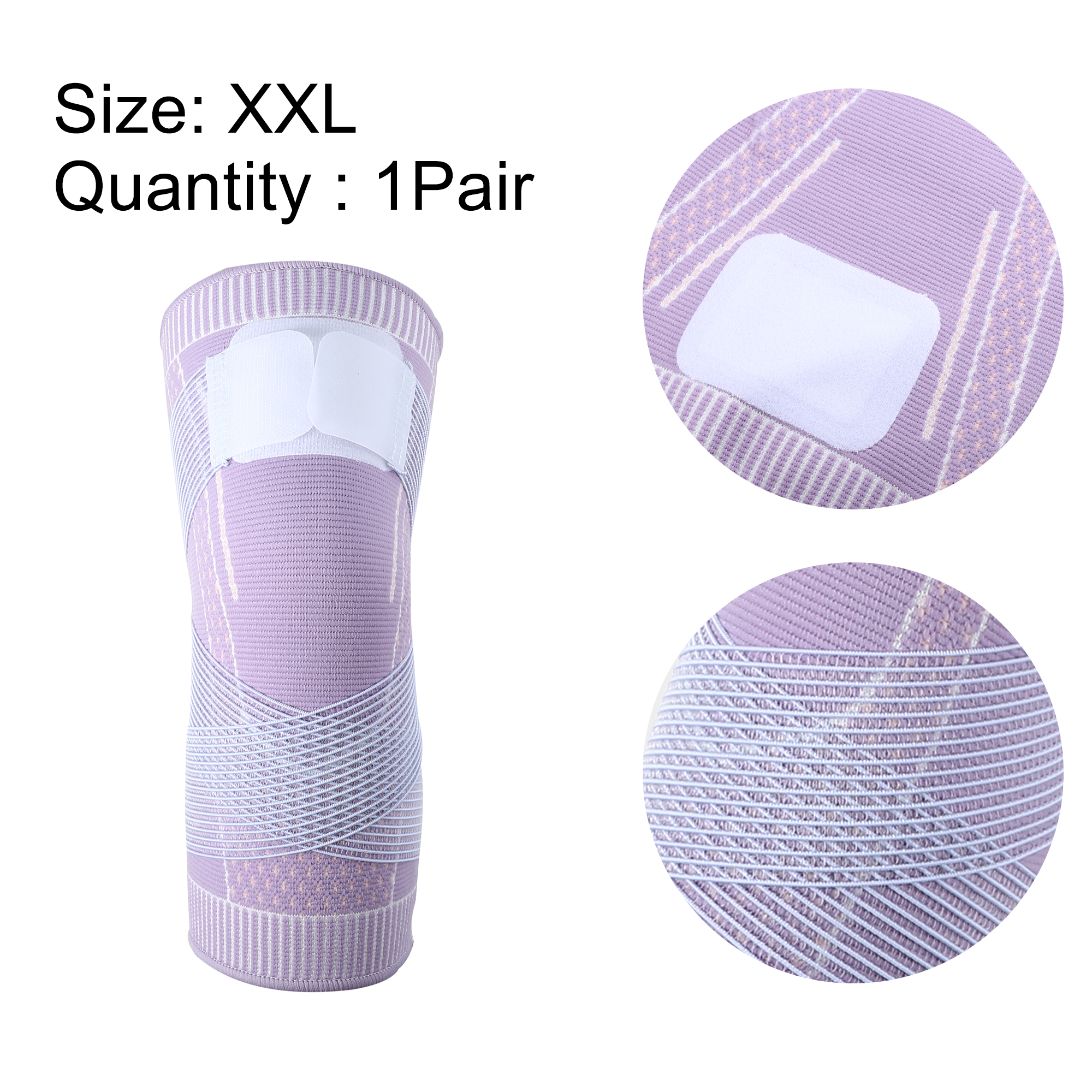 Unique Bargains 1 Pair Knee Protection Brace Tightening Breathable for Sports Purple XXL Size