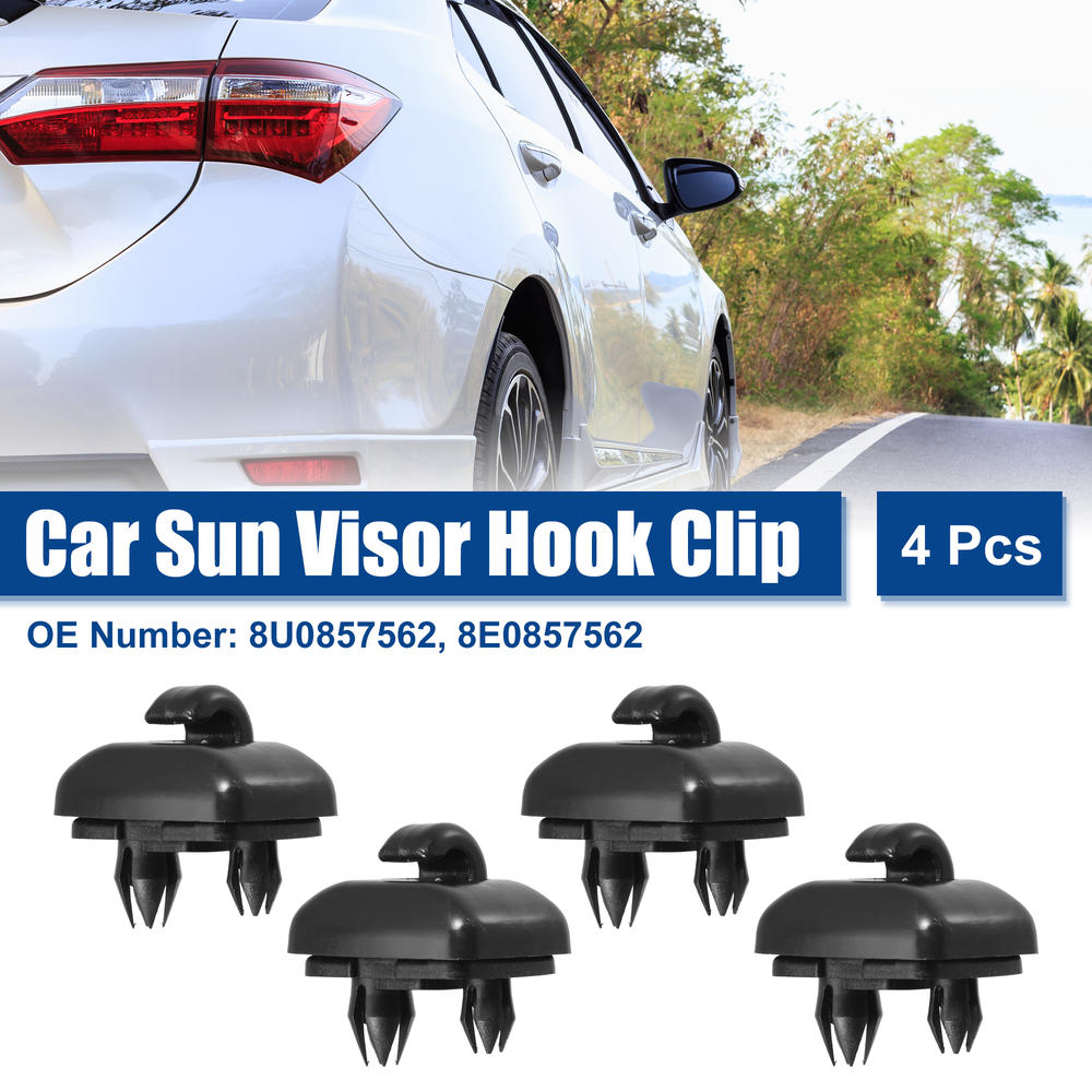Unique Bargains 4 Pcs Auto Sun Visor Clip Plastic Sun Visor Hook Clip Retainer for Audi