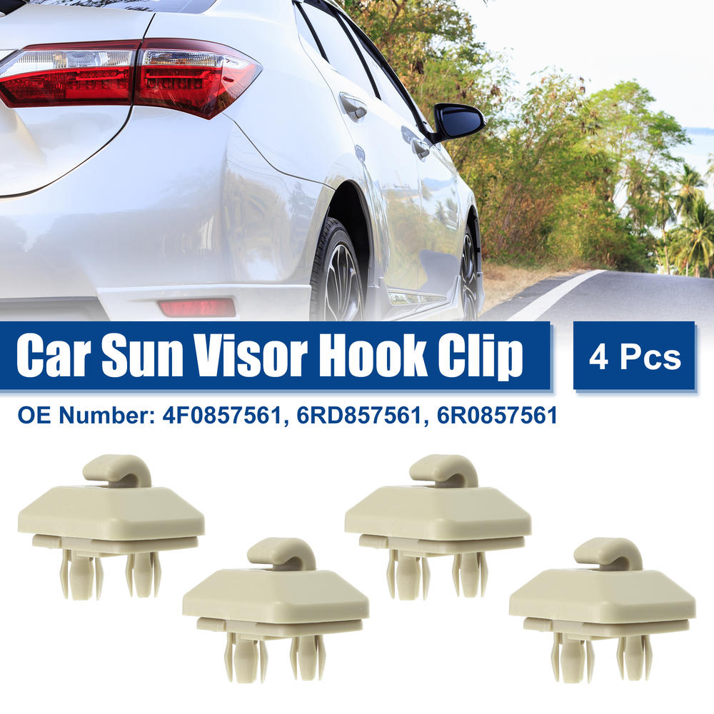 Unique Bargains 4 Pcs Car Sun Visor Clip Plastic Sun Visor Hook Clip Retainer for Audi