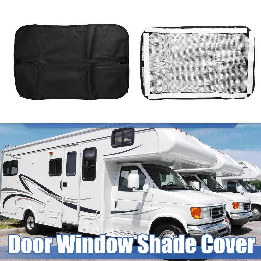 Unique Bargains 2pcs Door Window Cover Sun Shade 25"x16" Camper Screen Shades Protector Curtain