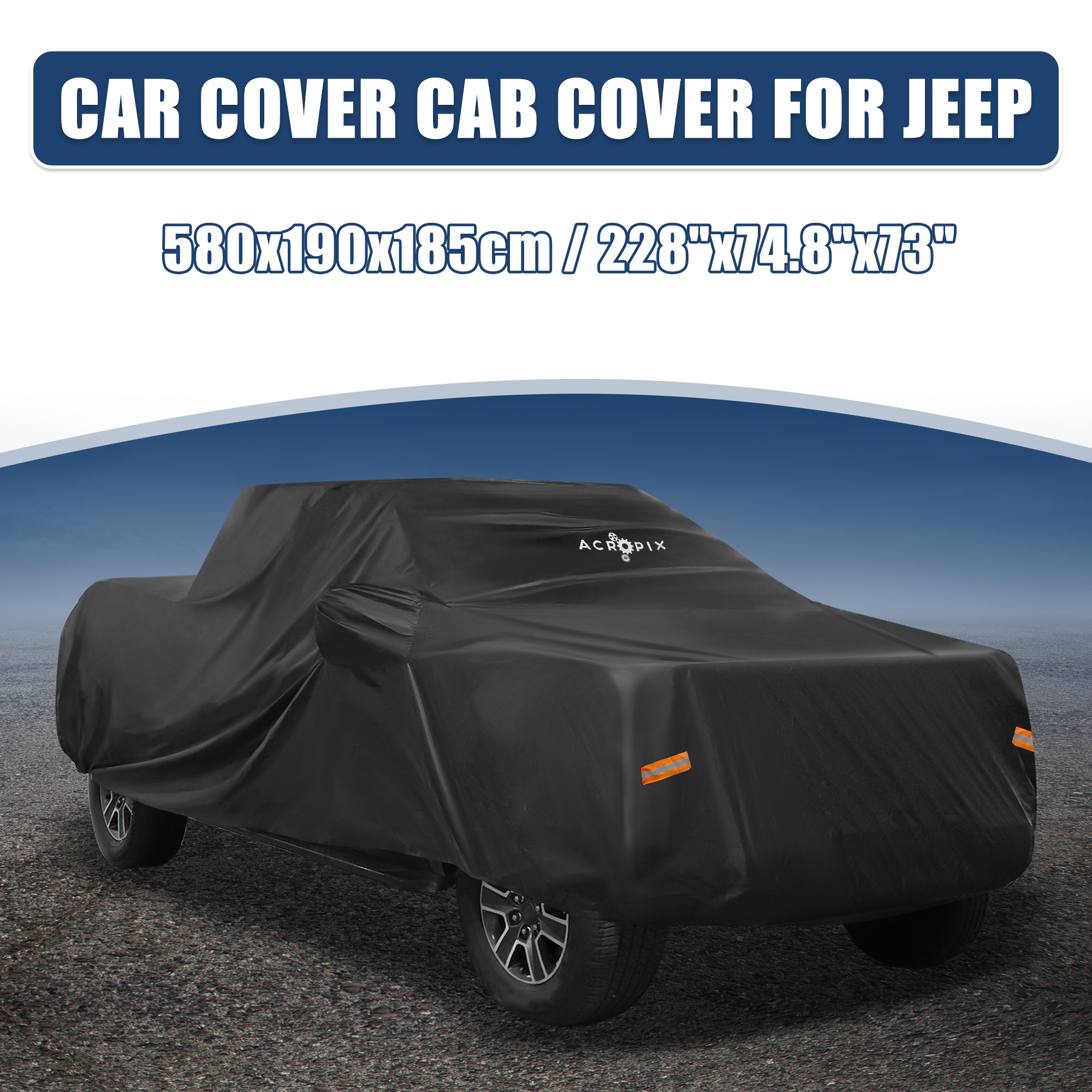 Unique Bargains Pickup Truck Car Cover Fit for Toyota Tacoma Double Cab 4 Door 6.1 Feet Bed - Pack of 1 Black