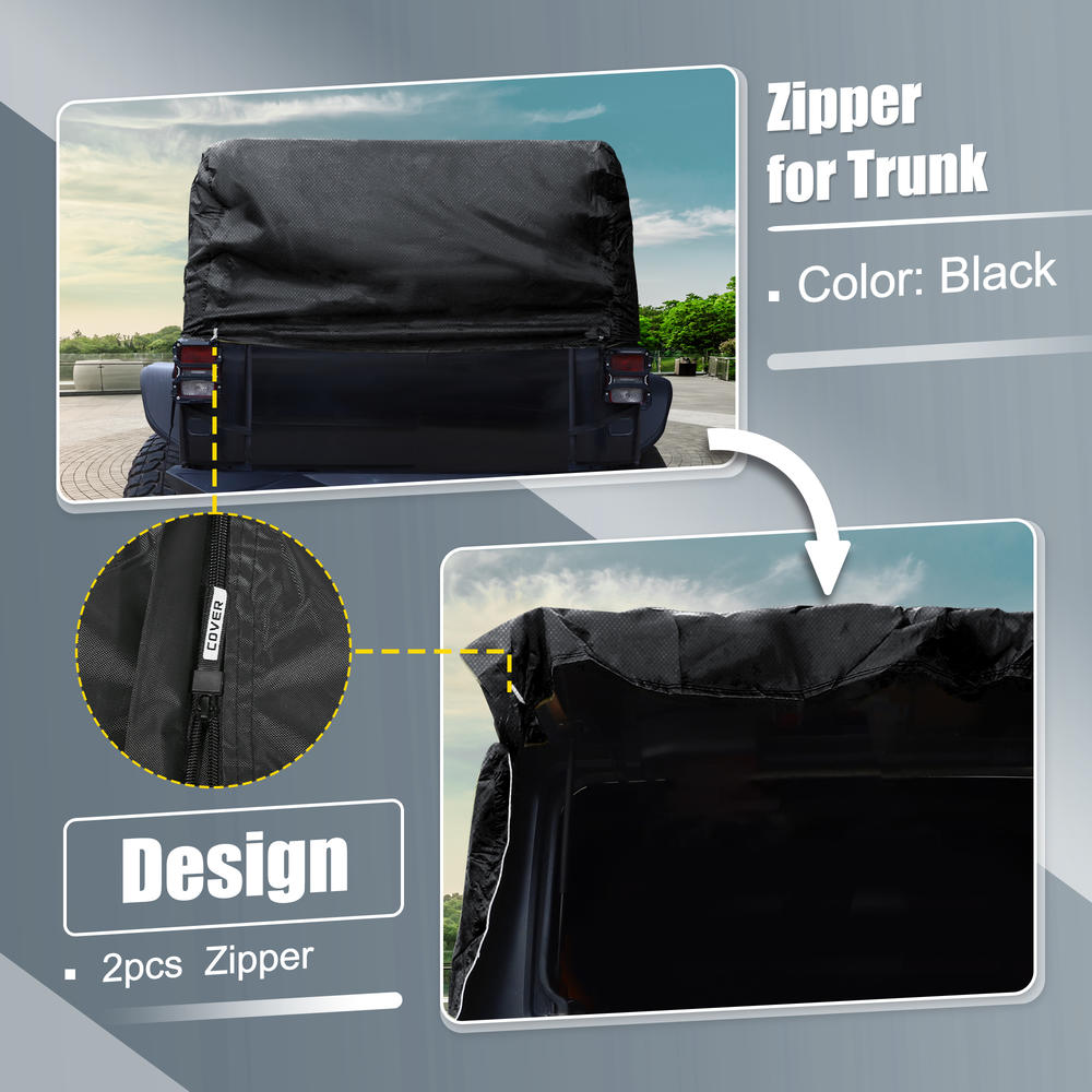 Unique Bargains Cab Car Cover for Jeep Wrangler JK JL Hardtop 2 door 2007-2021 W/ Door Zipper