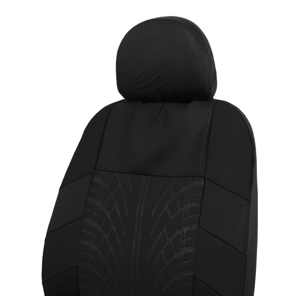 Unique Bargains Universal Front Seat Cover Kit Cloth Fabric Seat Pad for Car Auto Truck Black