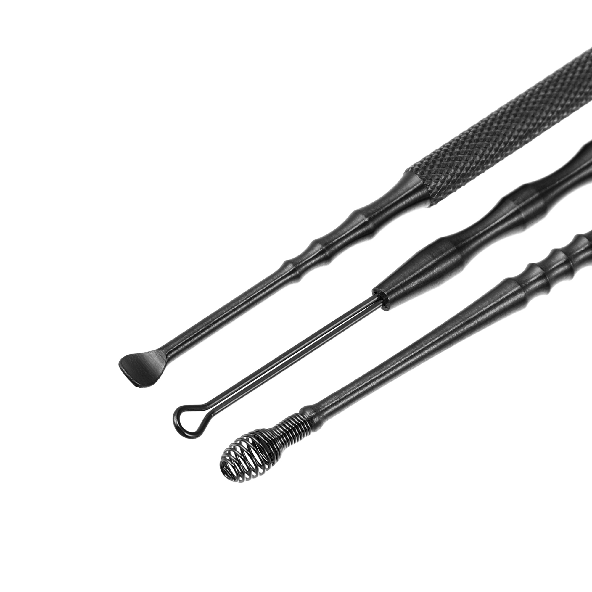 Unique Bargains 6Pcs Ear Cleansing Tool Set Anti-slip Design, with Storage Case Black