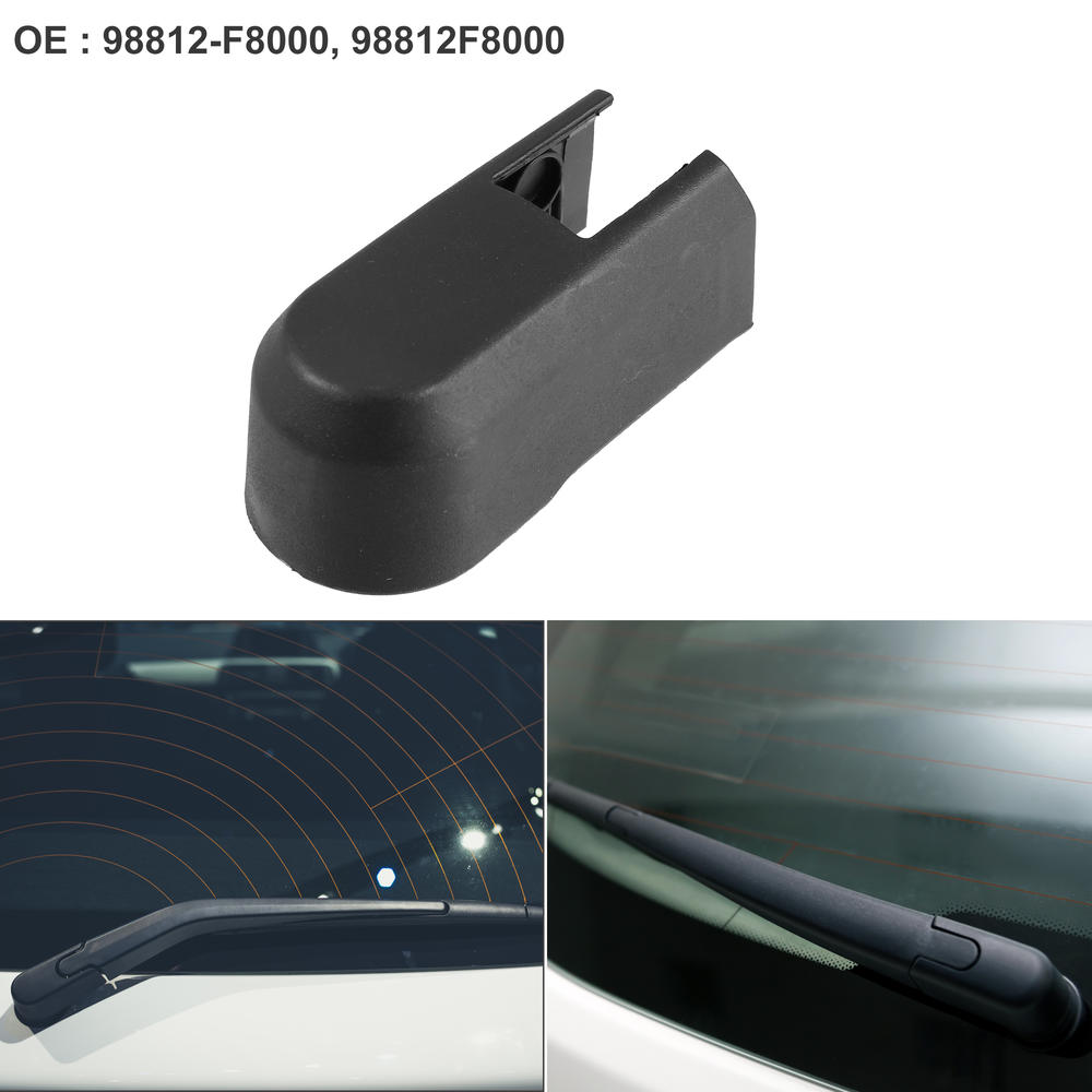 Unique Bargains Car Rear Windshield Wiper Arm Cover Cap for Hyundai Venue 2020-2021 Black