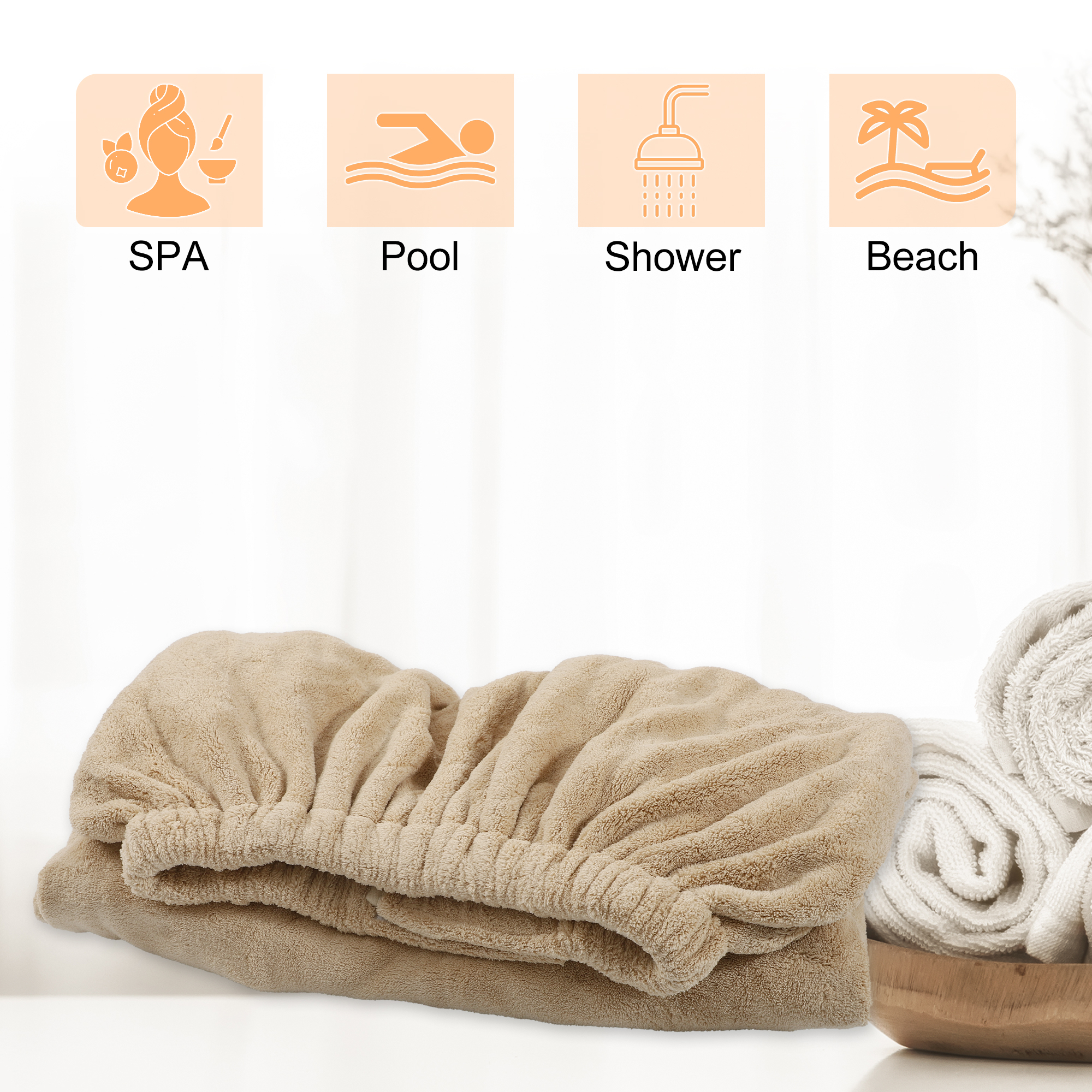 Unique Bargains Bath Wrap Towel for Women Shower Robe Adjustable Closure Bath Wrap