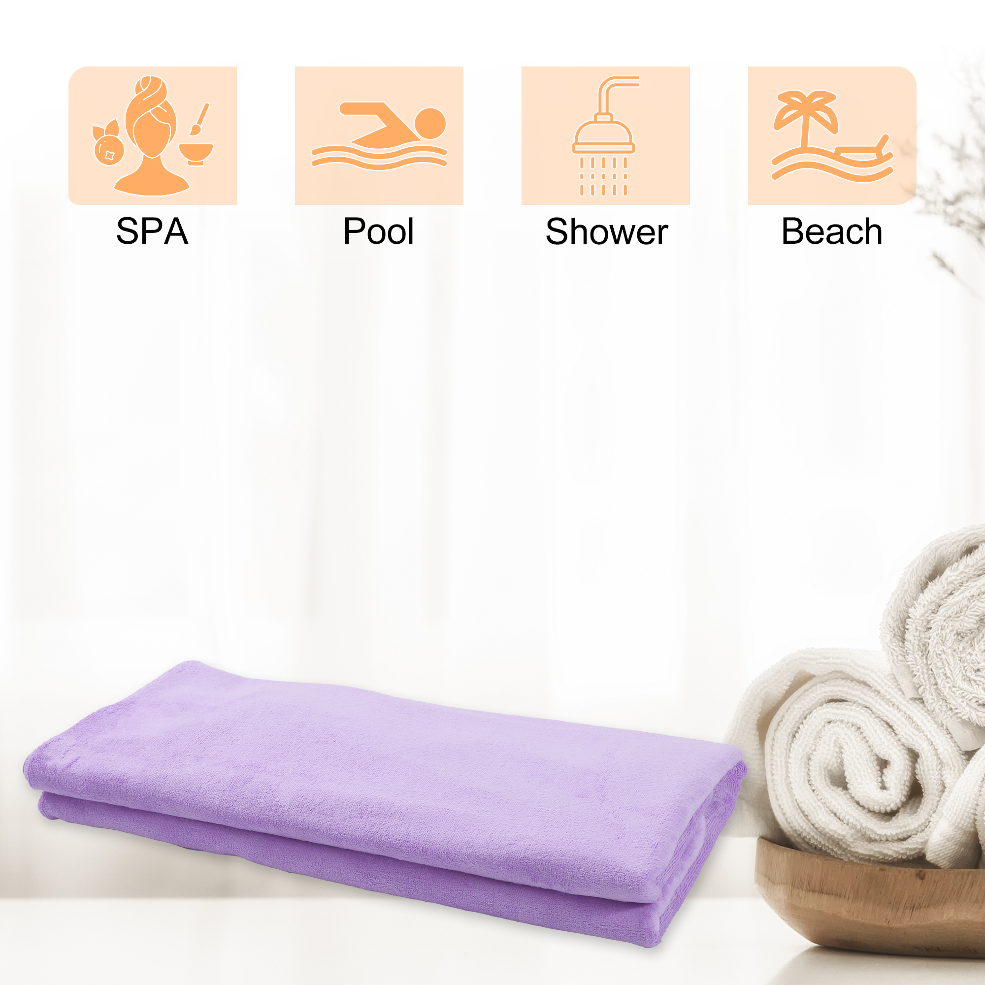 Unique Bargains Bath Wrap Towel for Women Towel Robe Adjustable Shoulder Strap Bath Wrap