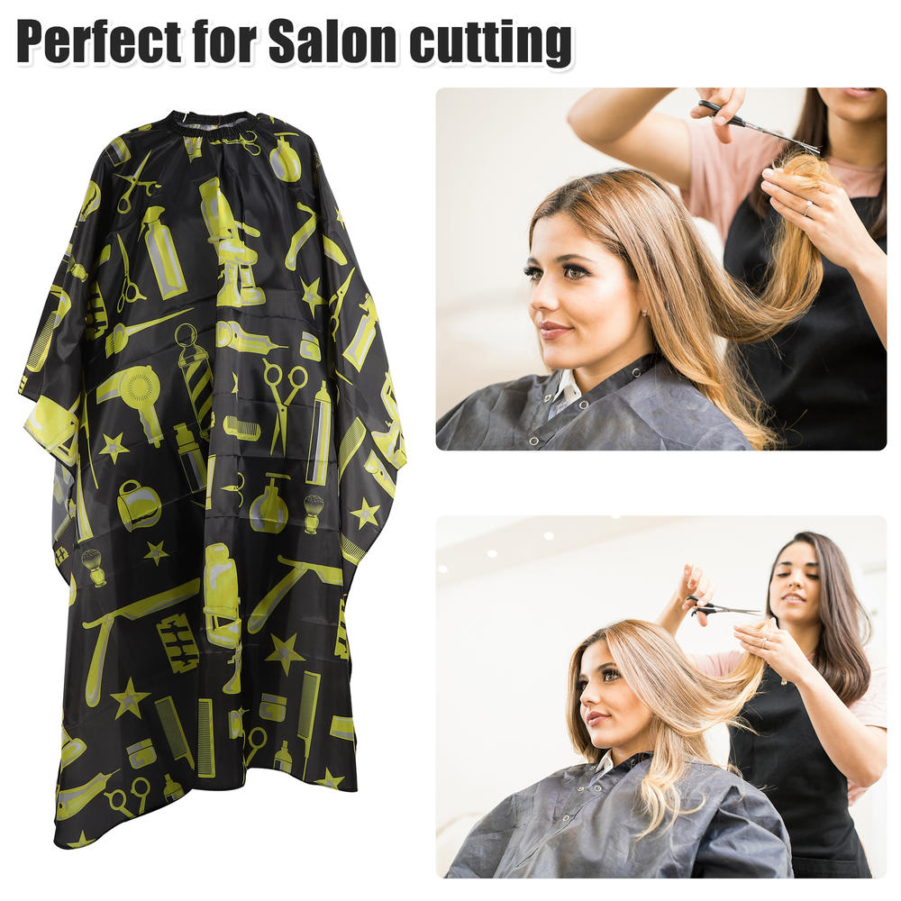 Unique Bargains Hair Cut Hairdressing Cape Cloth, Professional Barber Gown Waterproof Yellow