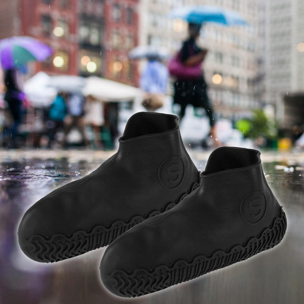Unique Bargains 1 Pair Unisex Silicone Shoes Covers Rain Boots Non-Slip