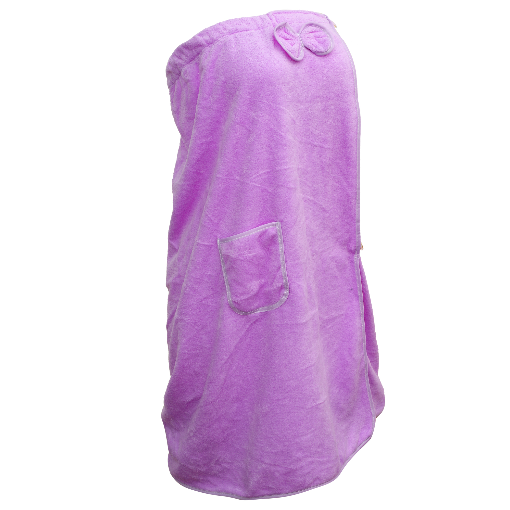 Unique Bargains Bath Wrap Towel for Women Shower Adjustable Bath Wrap Robe with Pocket Purple