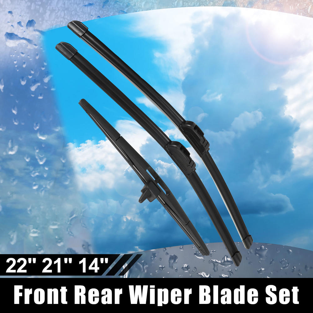 Unique Bargains 3 Pcs 22" 21" 14" Windshield Wiper Blade Set for Honda Pilot with J / U Hook