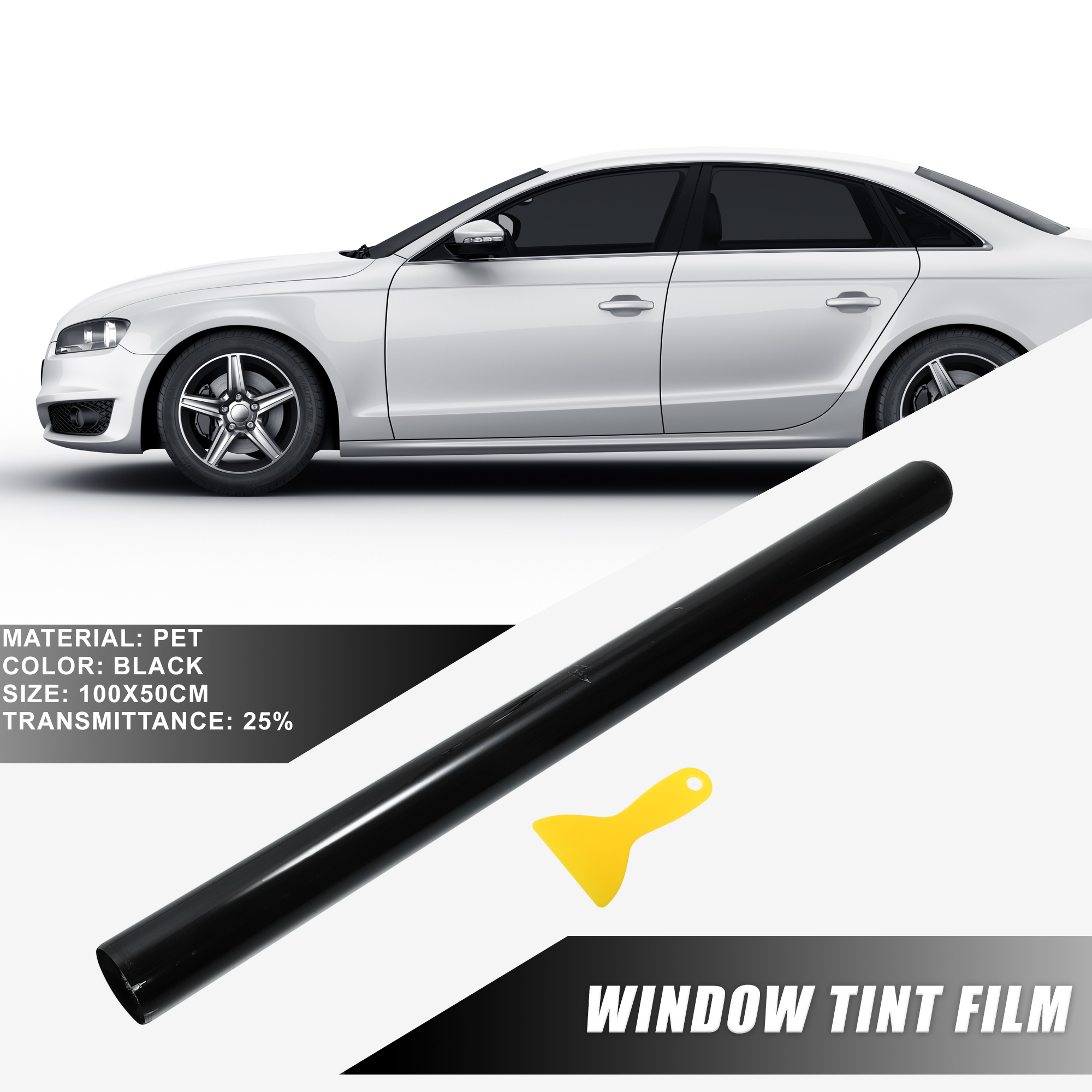 Unique Bargains Car Window Tint Film 25% VLT 50x100cm Window Tint Protection Cover Universal