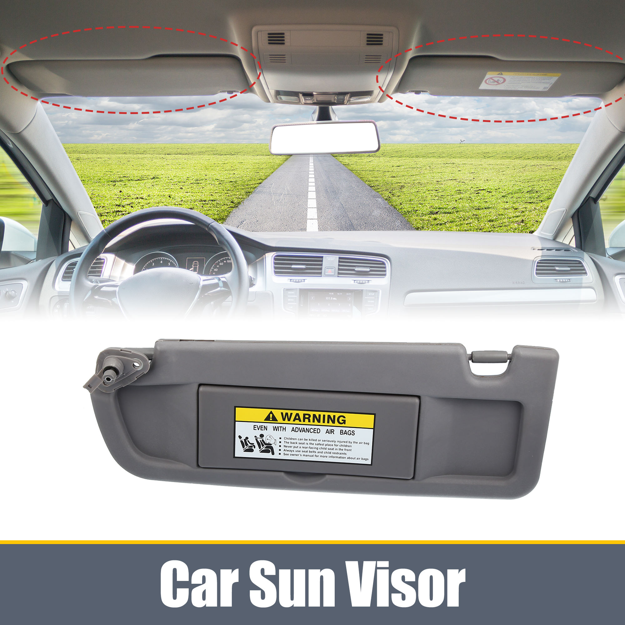 Unique Bargains Left Side Car Sun Visor for Honda Civic 2006-2011 83280-SNA-A01ZA Deep Gray