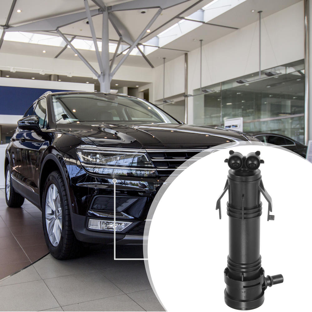 Unique Bargains Front Right Headlight Washer Nozzle Sprayer Jet for Volkswagen Tiguan Black