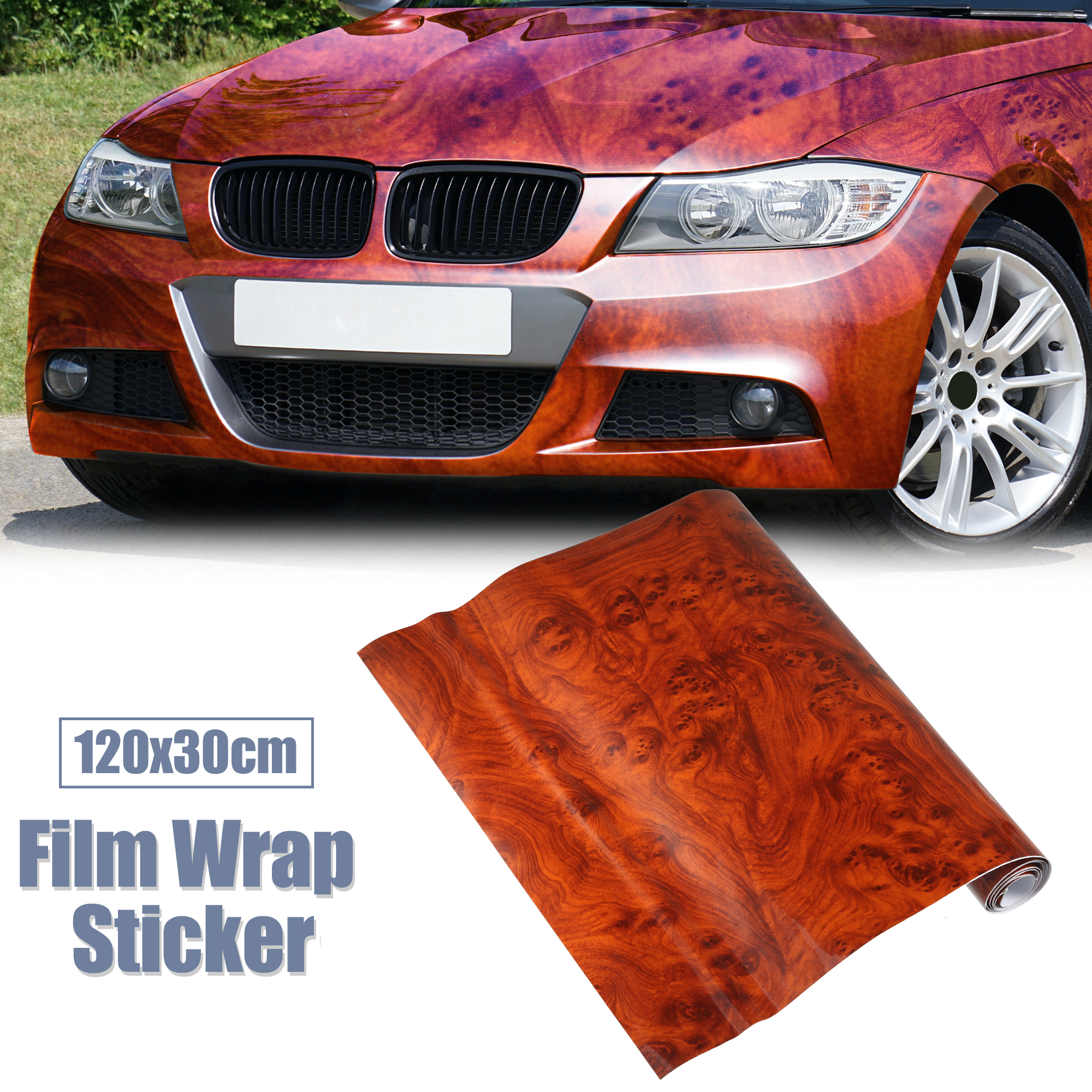 Unique Bargains Brown Car PVC Wrap Roll Sticker Car Body Films Self Adhesive Film 47.24"x11.81"