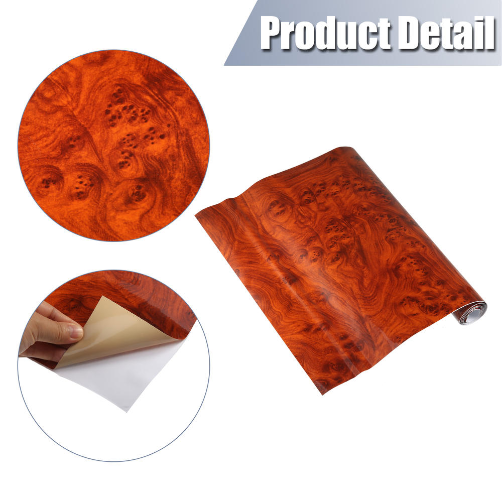 Unique Bargains Brown Smooth Vinyl Film Wrap Sticker Decal Roll Bubble Air Release 78.74"x15.75"