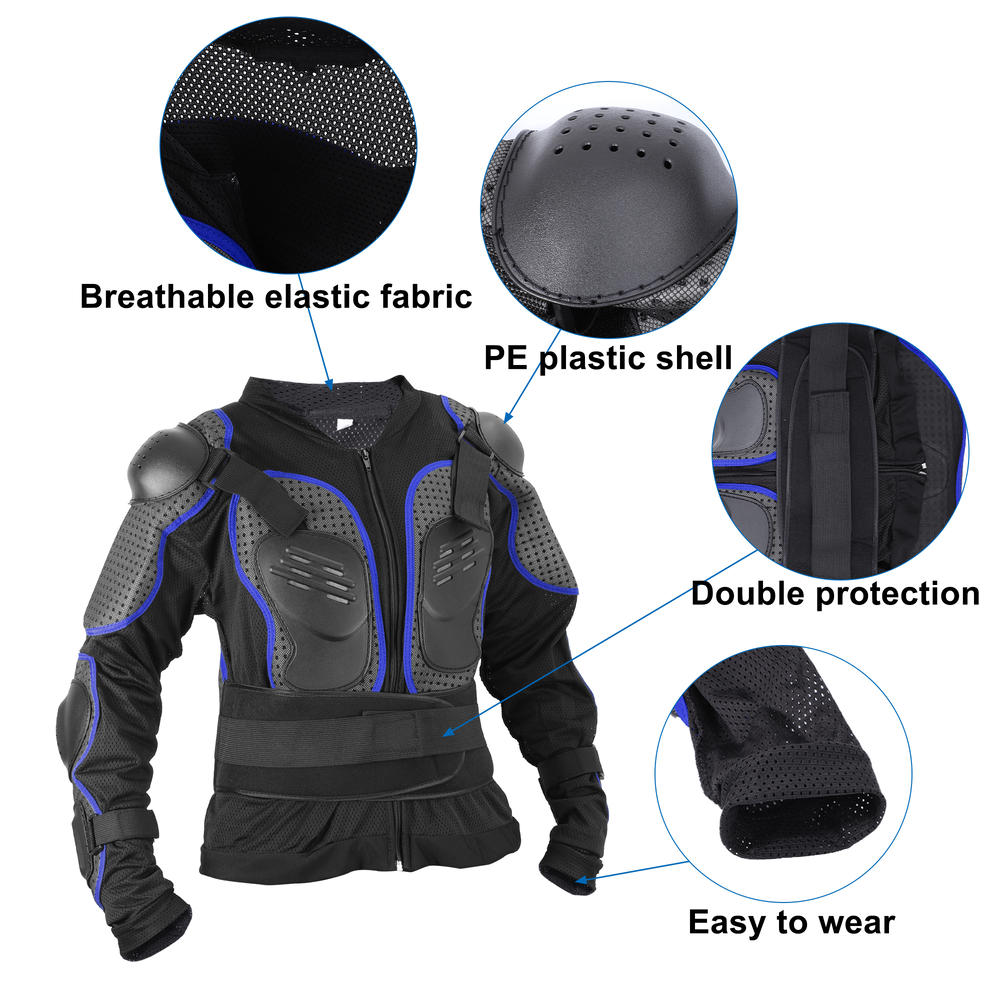 Unique Bargains Size L Dirt Bike Motorcycle Riding Protective for Off-Road Cycling Blue