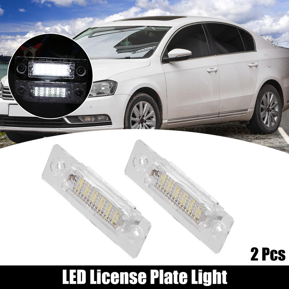 Unique Bargains 2pcs LED Car License Plate Light White Light for Volkswagen Passat Jetta Golf