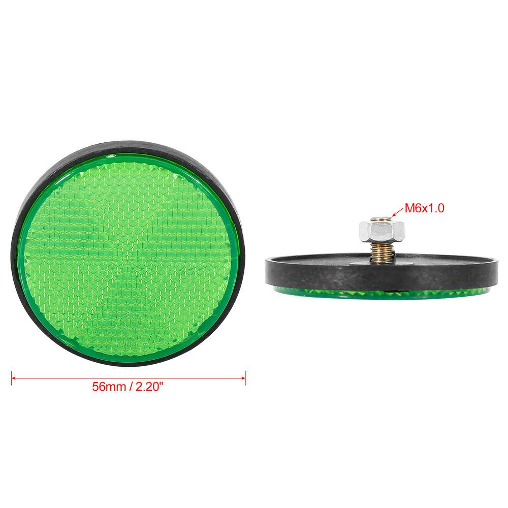 Unique Bargains 6 Pair M6x1.0 Green Universal Screw Mount Warning Reflector for Motorcycle Bike