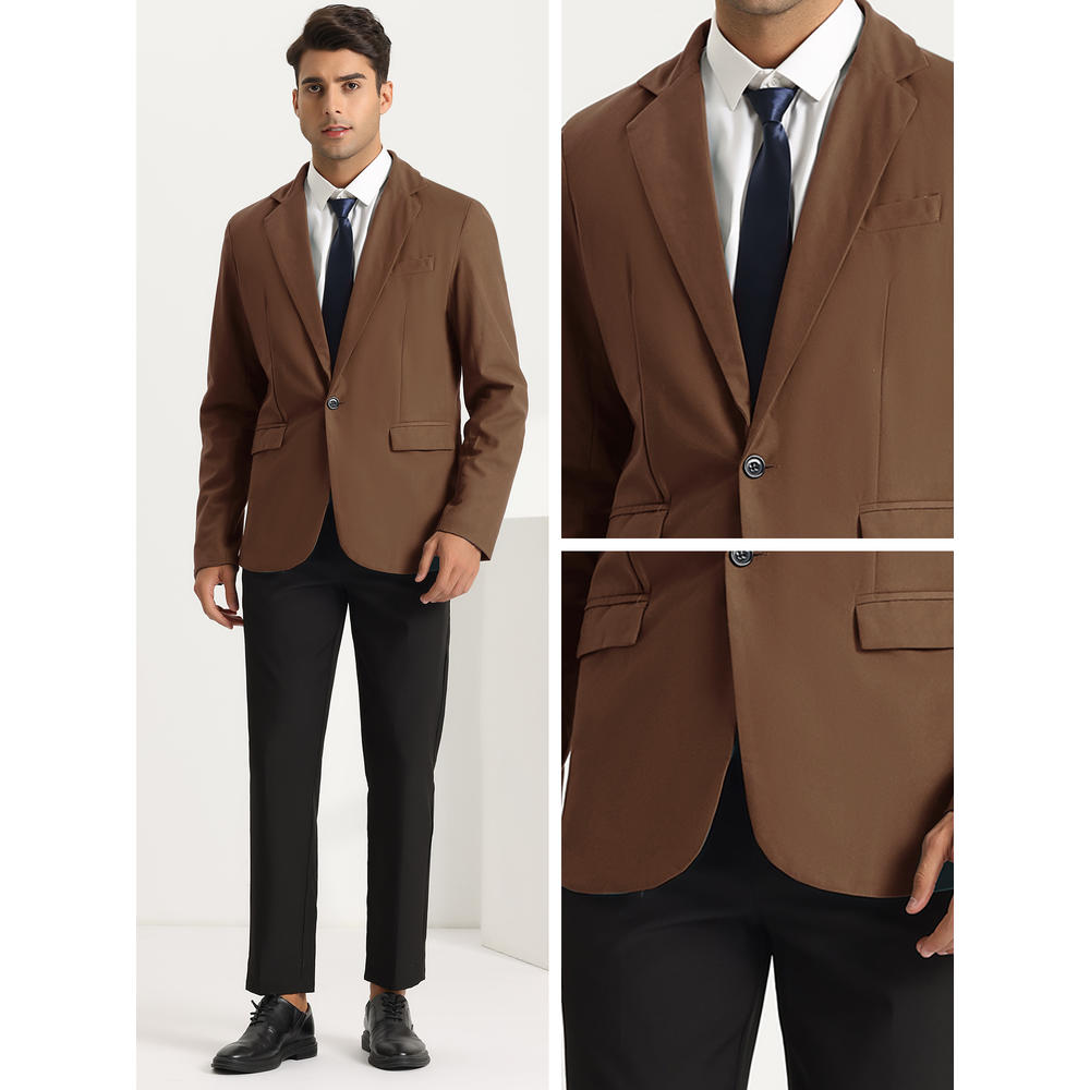 Unique Bargains Suit Blazer for Men's Slim Fit One Button Notch Lapel Business Sports Coats