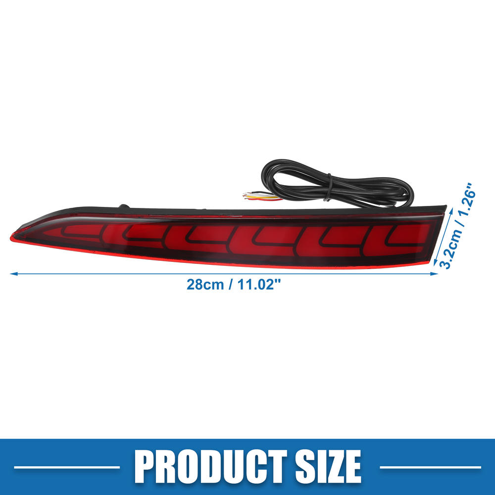 Unique Bargains 1 Pair Rear Bumper Reflector Fog Brake Tail Light for Hyundai Accent Red Amber