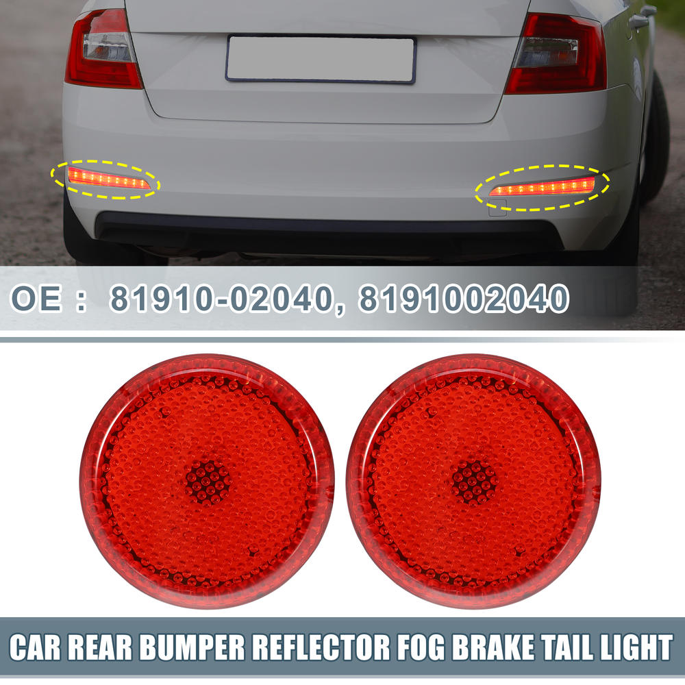 Unique Bargains 2pcs Rear Bumper Reflector LED Brake Tail Light 81910-02040 for Toyota Sienna SE