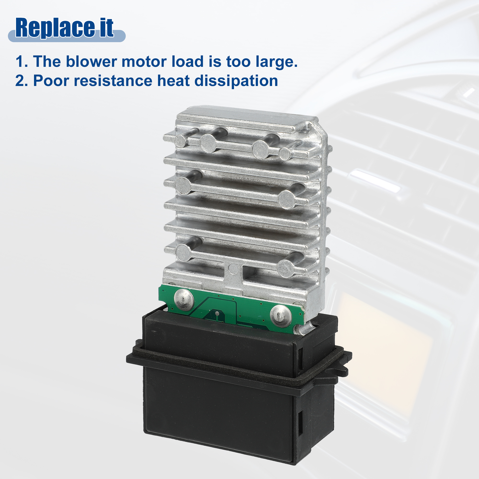 Unique Bargains HVAC Blower Motor Resistor Heater for Chrysler 300M New Yorker Black Silver Tone