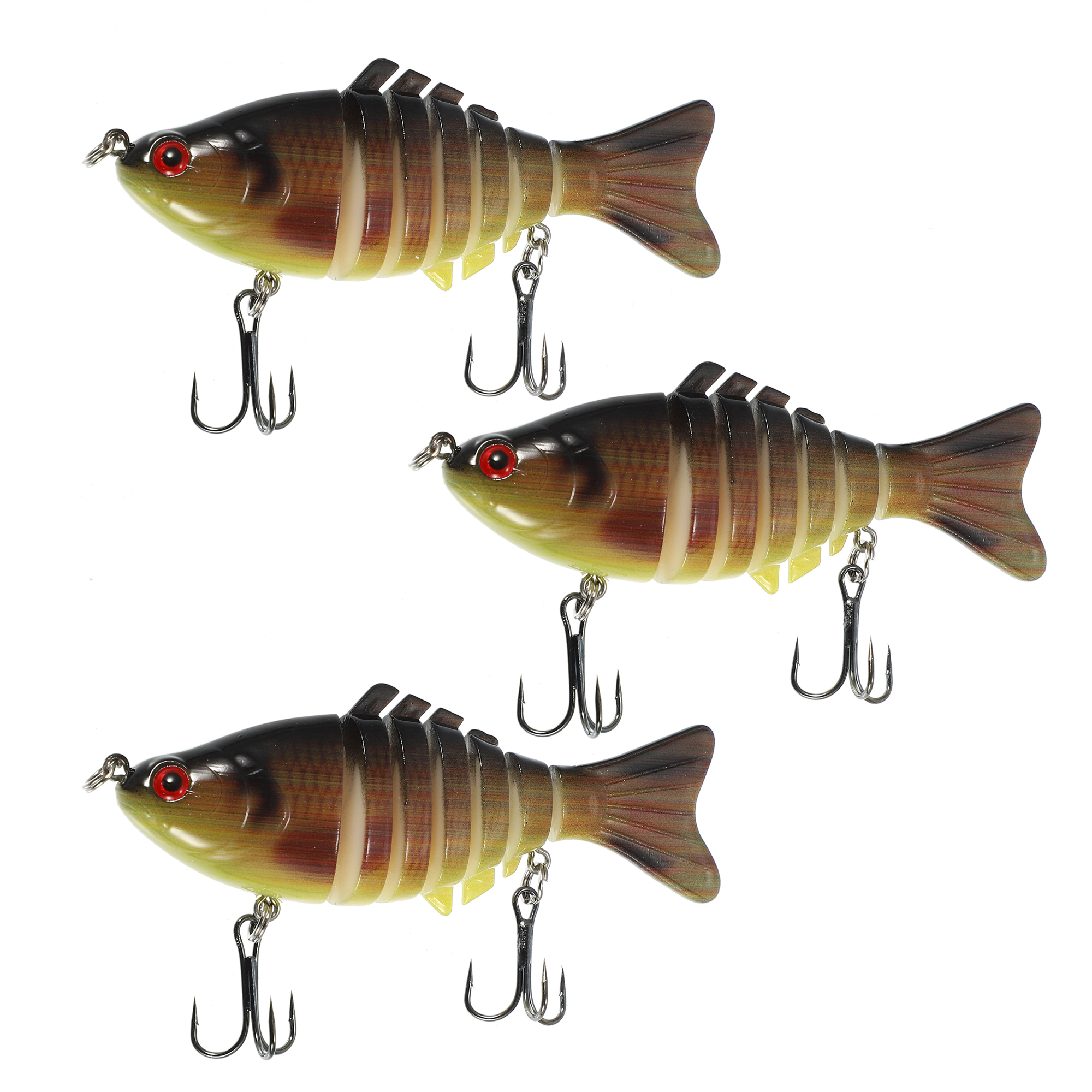 Unique Bargains 3 Pcs Fishing Lures Jerk Baits for Bass Fishing Freshwater  ABS Brown 0.03lb