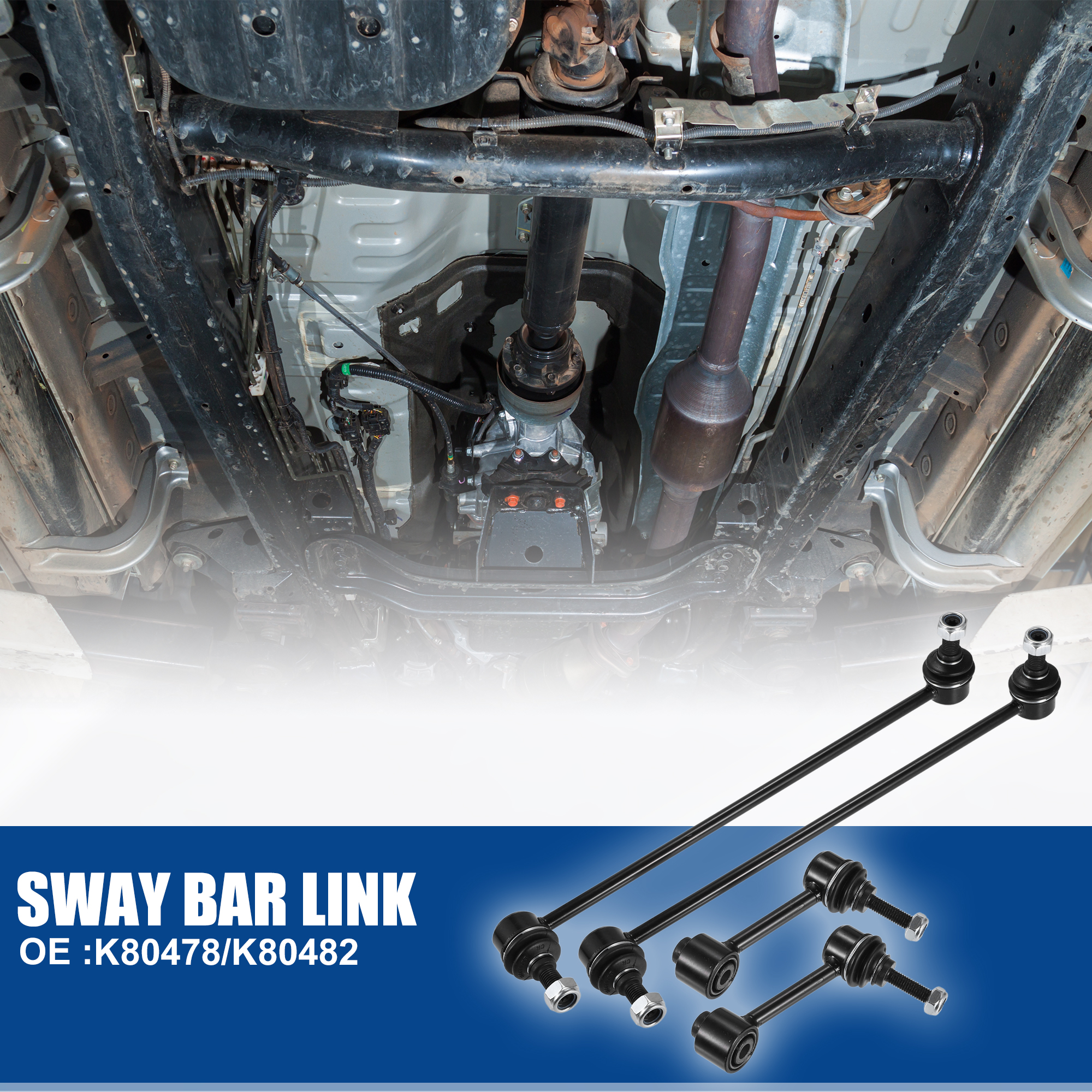 Unique Bargains 4 Pcs Front Rear Sway Bar Link Stabilizer Bar End Link Fit for Audi A3 Black