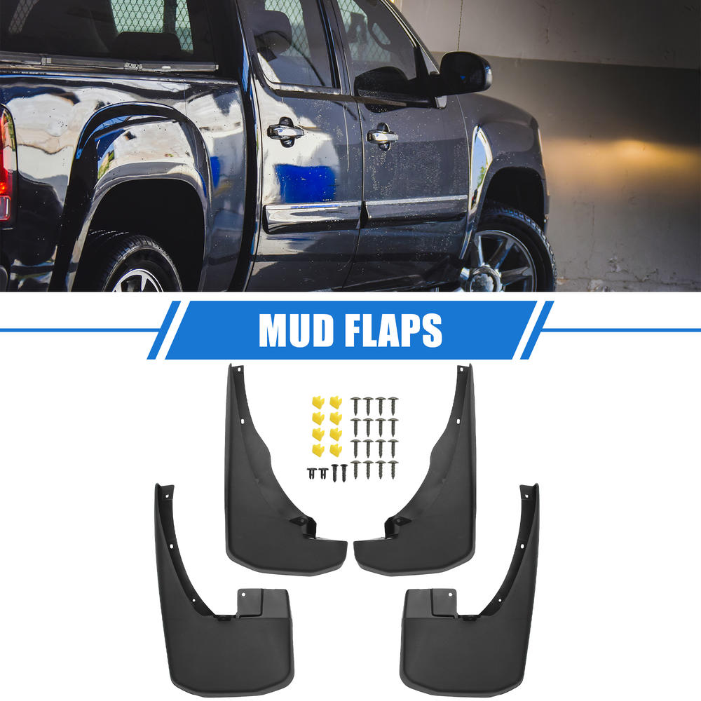 Unique Bargains Mud Flaps Kit for Nissan Frontier 2005-2023 Black Front Rear Splash Guards