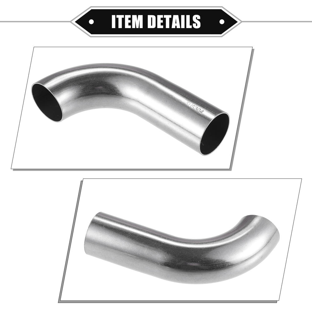 Unique Bargains 2 Pcs Car Bend Elbow Pipe Tube 1.26" OD 4.72" 2.56" Length 90° Exhaust Pipe
