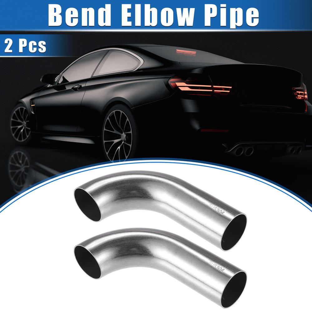 Unique Bargains 2 Pcs Car Bend Elbow Pipe Tube 1.26" OD 4.72" 2.56" Length 90° Exhaust Pipe